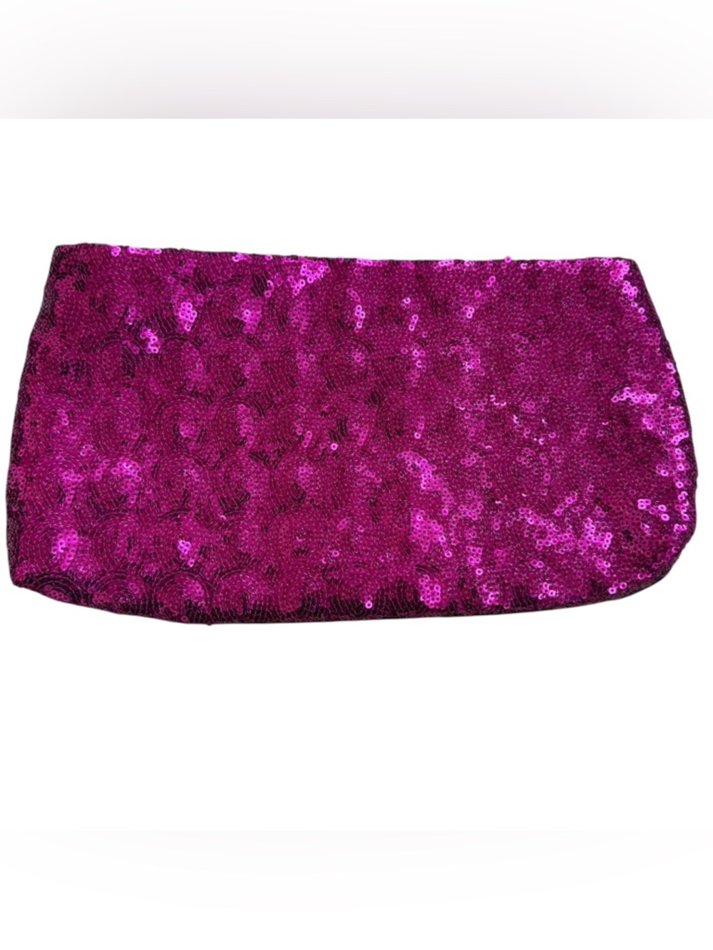 Pink Clutch. Velvet and Sequins. Button Snap. Excellent Vintage Condition!